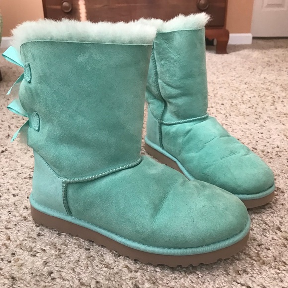 Aqua Bailey Bow Uggs - Picture 2 of 8